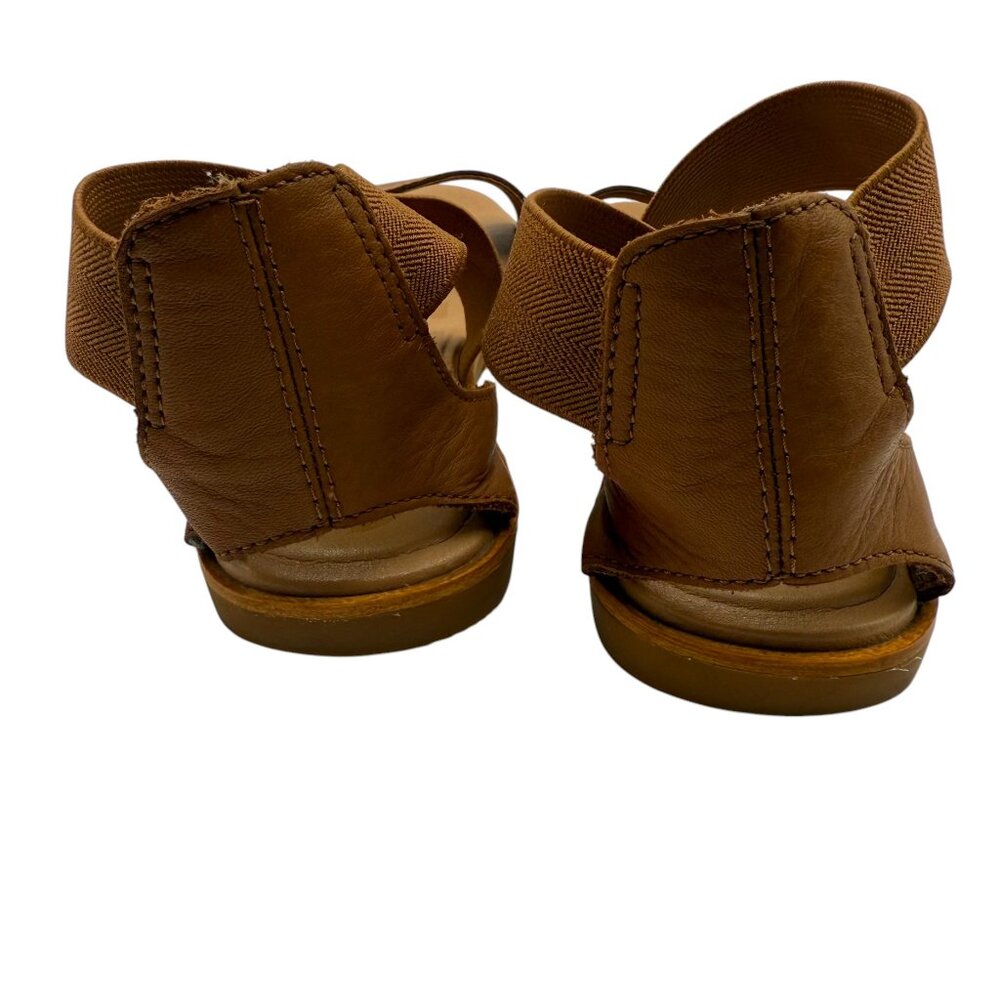 SOREL SANDALS‎ Ella Tan Leather Gladiator Cross Elastic Straps Women’s 7.5 - Picture 5 of 8